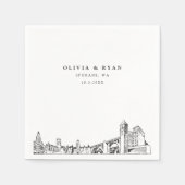 Spokane bruiloft minimalistisch papier servet (Voorkant)