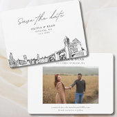 Spokane Bruiloft Modern Save the Date Kaart
