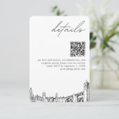 Spokane Bruiloft Moderne Details QR Code Informatiekaartje (Staand voorkant)