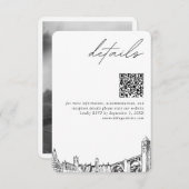 Spokane Bruiloft Moderne Details QR Code Informatiekaartje (Voorkant / Achterkant)
