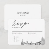 Spokane Bruiloft Traditionele RSVP Maaltijd Optie Informatiekaartje (Voorkant / Achterkant)