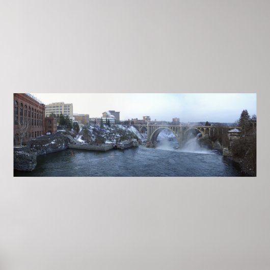 Spokane City Skyline Poster (Voorkant)
