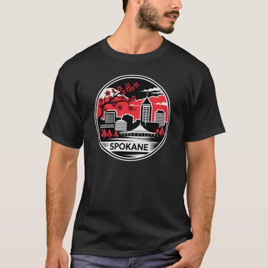 Spokane City Washington Verenigde Staten T-shirt (Voorkant)