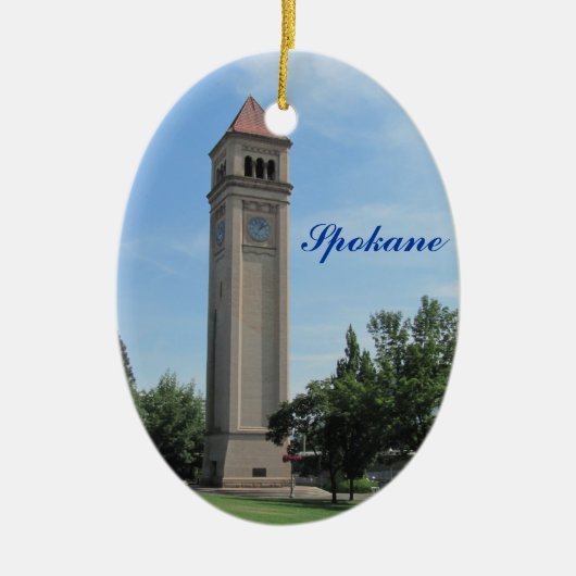 Spokane Clock Tower Riverfront Park Keramisch Ornament (Voorkant)