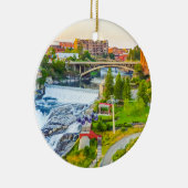Spokane Herfsten Ornament met kerstbomen in Washin (Rechts)
