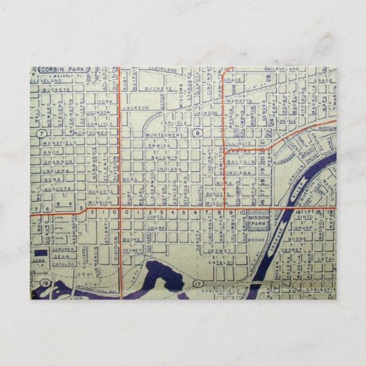 Spokane, kaart WA (Voorkant)