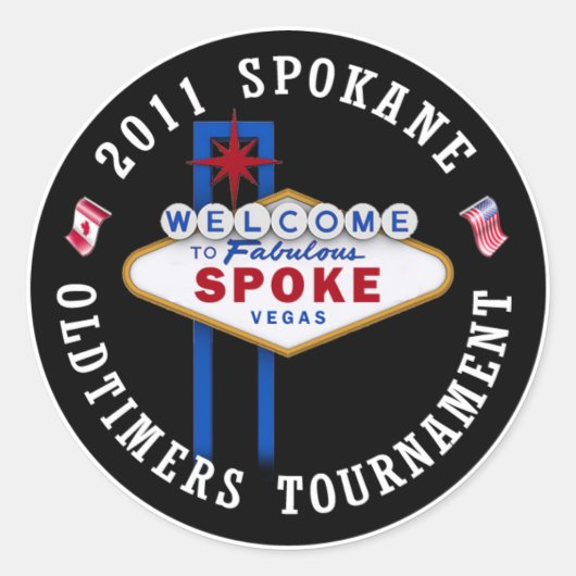 Spokane Oldtimers Puck Ronde Sticker (Voorkant)