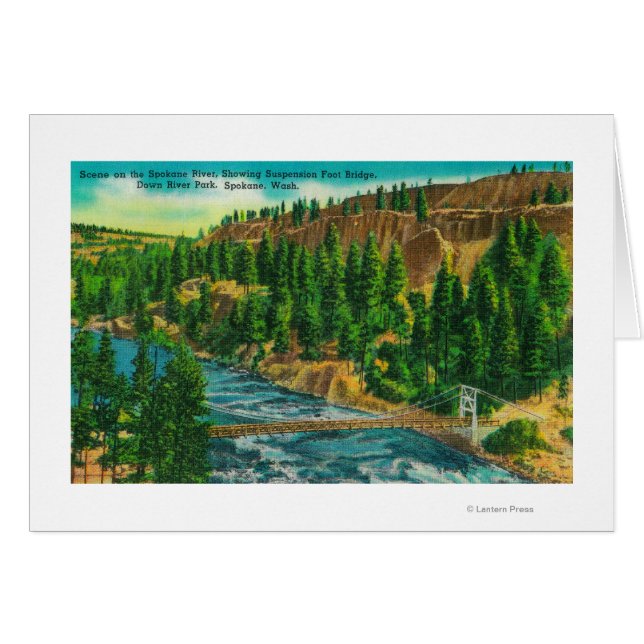 Spokane River en Suspension Foot Bridge (Voorkant Horizontaal)