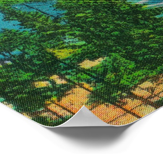 Spokane River en Suspension Foot Bridge Poster (Hoek)