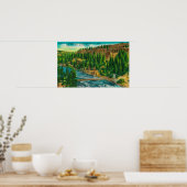 Spokane River en Suspension Foot Bridge Poster (Keuken)