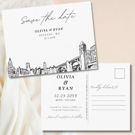 Spokane Save the Date Briefkaart Elegante bruiloft