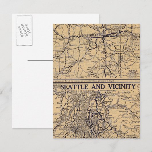 Spokane, Seattle Briefkaart (Voorkant / Achterkant)