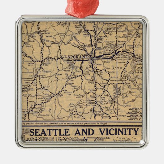 Spokane, Seattle Metalen Ornament (Voorkant)