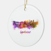 Spokane skyline in watercolor keramisch ornament (Links)