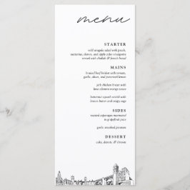 Spokane Skyline Modern Wedding Dinner Menu