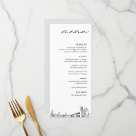 Spokane Skyline Modern Wedding Dinner Menu