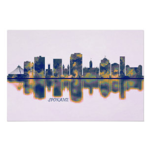 Spokane Skyline Perfect Poster