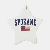 Spokane US Flag Keramisch Ornament (Rechts)