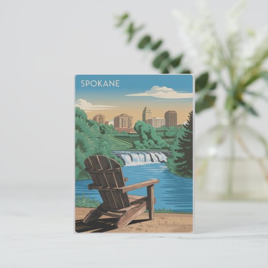 Spokane-Vintage Briefkaart (Staand voorkant)