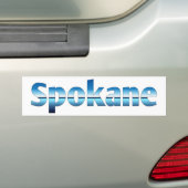 Spokane WA Blue Bumpersticker (Op auto)