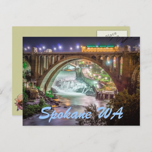 SPOKANE WA BRIEFKAART (Voorkant / Achterkant)