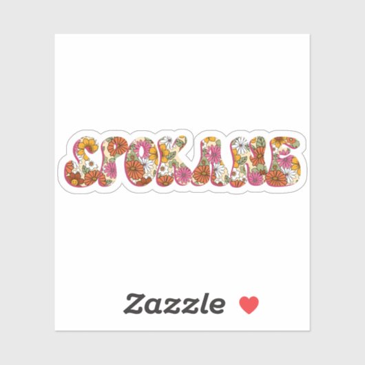 Spokane WA Bright roze Boho Hippie Floral City Sticker (Vel)