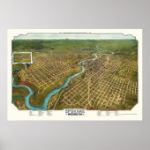 Spokane, WA Panoramic Map - 1905 Poster (Voorkant)
