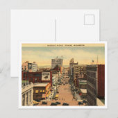 Spokane WA, Riverside Ave 1942  geïnspireerd Briefkaart (Voorkant / Achterkant)