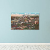 Spokane, WA - Skyline Uitzicht of Downtown Canvas Afdruk (Insitu (Houten vloer))