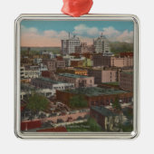 Spokane, WA - Skyline Uitzicht of Downtown Metalen Ornament (Voorkant)