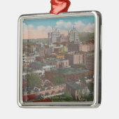 Spokane, WA - Skyline Uitzicht of Downtown Metalen Ornament (Links)
