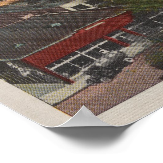 Spokane, WA - Skyline Uitzicht of Downtown Poster (Hoek)