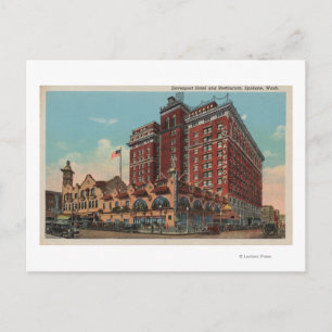 Spokane, WA - Uitzicht Davenport Hotel #1 Briefkaart