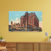 Spokane, WA - Uitzicht Davenport Hotel #1 Canvas Afdruk (Insitu (Woonkamer))