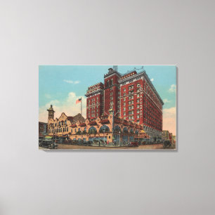 Spokane, WA - Uitzicht Davenport Hotel #1 Canvas Afdruk