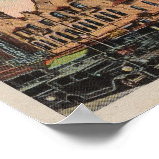 Spokane, WA - Uitzicht Davenport Hotel #1 Poster (Hoek)