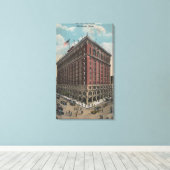 Spokane, WA - Uitzicht Davenport Hotel Canvas Afdruk (Insitu (Houten vloer))