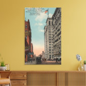 Spokane, WA - Uitzicht in het centrum met horeca Canvas Afdruk (Insitu (Woonkamer))