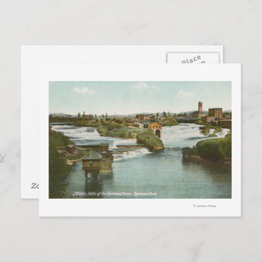 Spokane, WA - Uitzicht Midden-Herfsten & rivier Briefkaart (Voorkant / Achterkant)