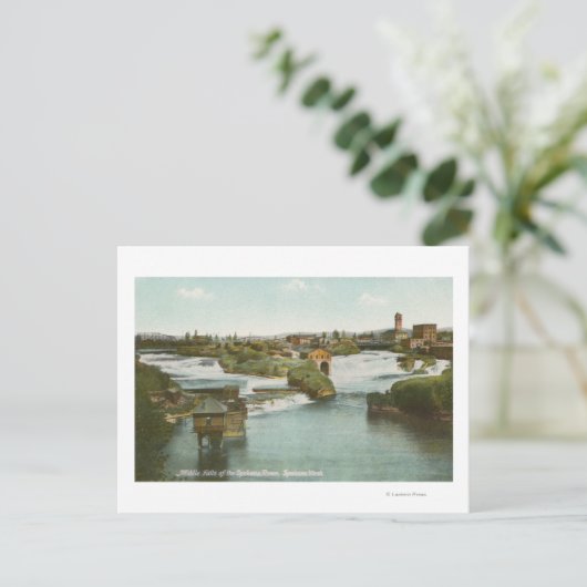 Spokane, WA - Uitzicht Midden-Herfsten & rivier Briefkaart (Staand voorkant)