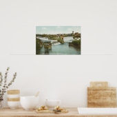 Spokane, WA - Uitzicht Midden-Herfsten & rivier Poster (Keuken)