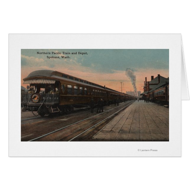 Spokane, WA - Uitzicht van N. Pacific Train & Depo (Voorkant Horizontaal)