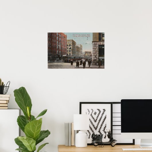 Spokane, WA - Uitzicht van Riverside Ave. & Howard Poster (Thuiskantoor)