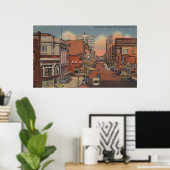 Spokane, WA - Uitzicht van Riverside Ave. Poster (Thuiskantoor)
