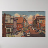 Spokane, WA - Uitzicht van Riverside Ave. Poster (Voorkant)