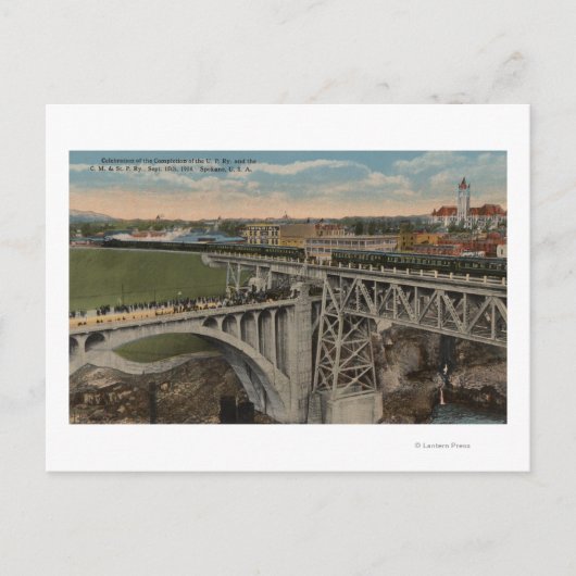 Spokane, WA - Voltooiing van de Stille-Oceaanspoor Briefkaart (Voorkant)