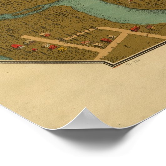 Spokane Washington 1905 Antiek Panorama Poster (Hoek)