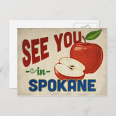 Spokane Washington Apple - Vintage Travel Briefkaart (Voorkant / Achterkant)