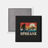 Spokane Washington Bigfoot Mountain Hunter Magneet (Voorkant / Achterkant)
