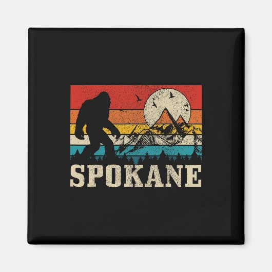 Spokane Washington Bigfoot Mountain Hunter Magneet (Voorkant)